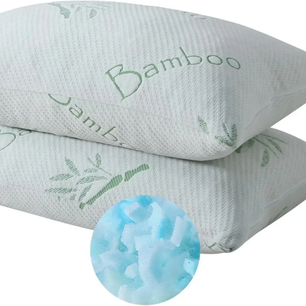 Oreiller de refroidissement en mousse à mémoire de forme de couverture en bambou de taille standard personnalisée de haute qualité pour dormir