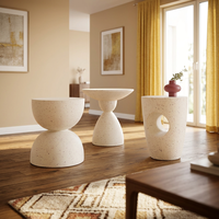Table basse d'appoint moderne et durable pour salon, hôtel, en oxyde de magnésium écologique, fabriquée à la main, mobilier de maison contemporain