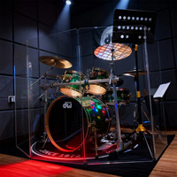 Écran d'isolation acoustique pliable à 3 panneaux en acrylique transparent sur mesure, pour scène, studio et performances en direct