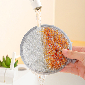 FF5715 Tampons à récurer en fil d'acier alvéolé, éponges à vaisselle anti-rayures, éponges de cuisine double face en <span class=keywords><strong>laine</strong></span> d'acier - Product Image 5