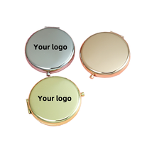 Wholesale Gold Mini Compact Pocket Mirror with Magnifying Feature Custom Logo Personalized Purse