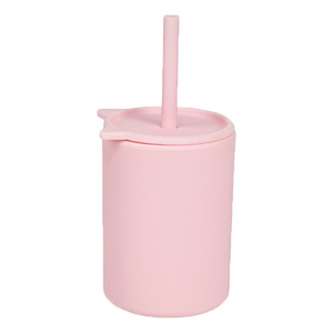 Gobelet à boire en silicone pour enfants, gobelet à paille en silicone de qualité alimentaire, anti-chute, résistant à la chaleur, gobelet d'apprentissage en silicone pour bébé - Product Image 5