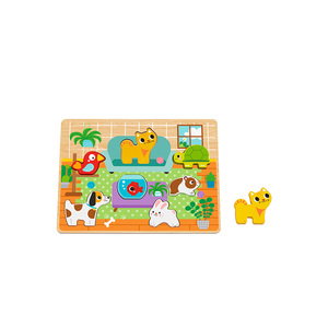 Dễ Thương Mèo <span class=keywords><strong>3D</strong></span> Câu Đố Đầy Màu Sắc Hội Đồng Quản Trị Khối Nhà Con Chó Trẻ Em Chunky Câu Đố Đồ Chơi Phim Hoạt Hình Hình Dạng Phù Hợp Với Trò Chơi - Product Image 2