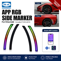 Feux de position latéraux avant et arrière à LED RGB pour Chevrolet Corvette C7 2014-2019, lentille fumée, 4 pièces