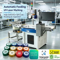 Marquage laser automatique UV de codes QR pour bouchons de bouteilles, système de codage traçable avec alimentation automatique et rejet des défauts