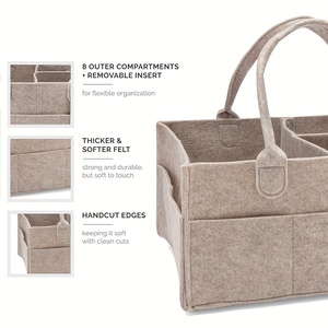 Organizador de Pañales Portátil, Rectangular, de Fieltro No Tejido, Plegable, con Asa, Divisor Extraíble, Múltiples Bolsillos, para Guardería - Product Image 4