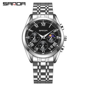 Reloj de Cuarzo SANDA 5012 para Hombre, Diseño Ejecutivo, Correa de Acero Inoxidable, Resistente al Agua 3BAR y a los Golpes, Reloj de Lujo para Regalo - Product Image 5