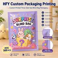 Sacs d'emballage personnalisés à trois soudures latérales pour jouets surprise, pochettes cadeaux, sacs d'emballage personnalisés imprimés pour jouets mystères