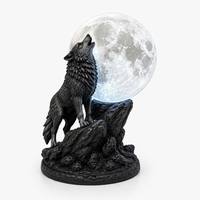Lampe de nuit LED personnalisée en résine, figurine de loup, lampe lunaire créative en résine, décoration d'Halloween, cadeaux originaux, non en stock