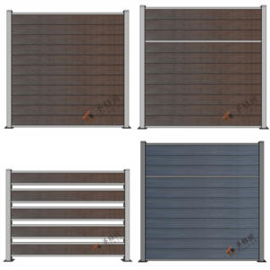 Panneau de clôture moderne en bois et aluminium étanche pour bébé, panneaux de clôture pour bâtiments de jardin, 1.8m - Product Image 1