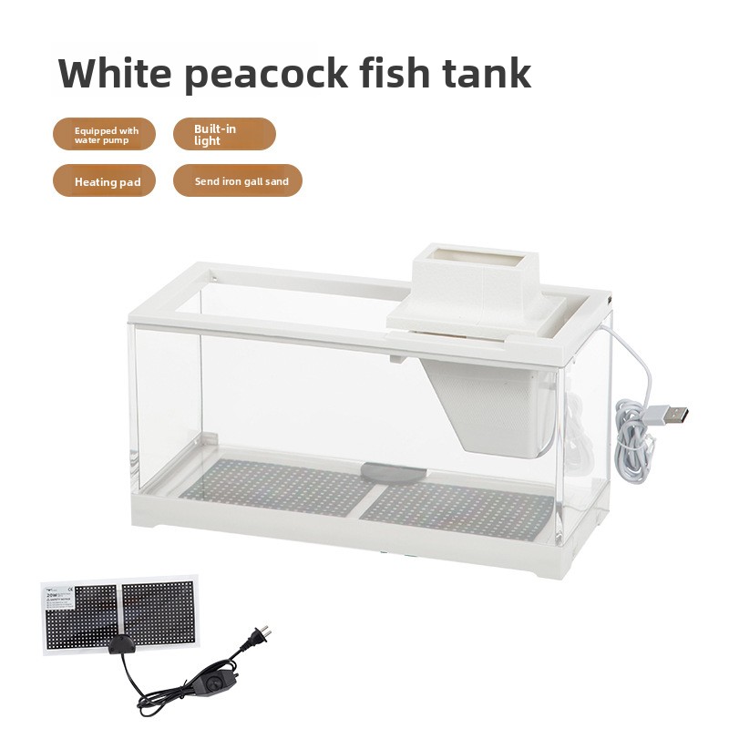 Pecera blanca-bomba de agua-manta calefactora