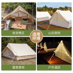 Cotton Trigone <b>Tent</b> 6-8 Person Double Layer <b>Large</b> Space Three Season Camping <b>Tent</b> With Waterproof 2000-3000 Mm - Product Image 4