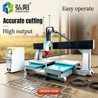 Machine de fraisage CNC à cinq axes à double station 7,5 kW, broche de fraisage métallique, machine de fraisage pour sculpture sur bois 3D, pour la découpe d'acrylique et de mousse