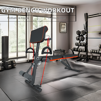 Ebest, équipement de fitness, haltère pliable à poids réglable, banc d'haltères plat avec câble en métal