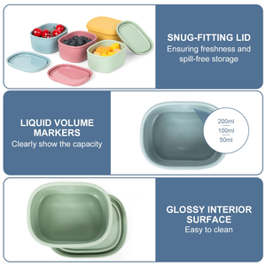 Plastic Food Grade Sustainable Snack <b>Box</b> Lid Fresh-Keeping Kitchen Container for Yogurt Salad Modern Food Container - Product Image 3