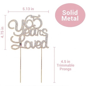 Oro rosa Glitter Ciao 65 Cake Topper-Cheer per 65th Anni-65 e Favoloso Cake Topper-65th di compleanno/Anniversario di Matrimonio - Product Image 4