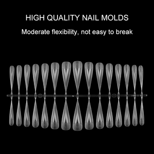 150 <span class=keywords><strong>faux</strong></span> ongles stiletto transparents extra longs, couverture complète en PMMA, tailles 0-14. Fournitures pour extensions d'ongles en salon - Product Image 3