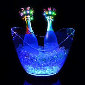 Seau à glace LED en acrylique RGB étanche alimenté par batterie rechargeable avec logo personnalisé OEM 2L / 4L / 8L / 12L pour champagne et bière - Product Image 4