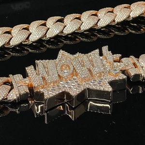 Statement Custom Clasp 20mm Cuban Link <b>Chain</b> <b>Iced</b> <b>Out</b> 925 Sterling Sliver Vvs Moissanite Unique Cuban <b>Chain</b> - Product Image 5