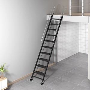 6-12 Step Aluminum Alloy Folding Attic <strong>Ladder</strong> Thickened Construction Long Handrail <strong>Hook</strong> 150kg Load Capacity for Indoor/Outdoor - Product Image 4