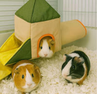 Petit refuge pour animaux de compagnie et maison de jouets pour hamster et cochon d'Inde Tunnel de maison en polyester réutilisable écologique Aménagement paysager