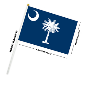 Drapeau à main personnalisé de la Caroline du Sud, le Palmetto State, 14x21cm, petit drapeau ondulant pour les matchs de football et de soccer - Product Image 3