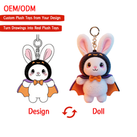 Fabricant de jouets en peluche en coton miniatures personnalisés, porte-clés en peluche avec logo et porte-clés jouet personnalisé