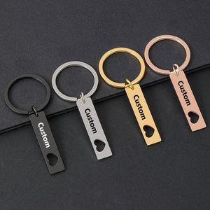 Brand New Hollow Heart Rectangle Stainless Steel <b>Custom</b> Blank <b>Keychain</b> for Gift - Product Image 1
