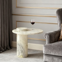 Table d'appoint moderne minimaliste en marbre vert Fendi, table d'angle de style nordique pour salon