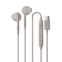 Écouteurs filaires Type-C semi intra-auriculaires avec micro, contrôle du volume, musique stéréo, écouteurs filaires Type C pour téléphone portable