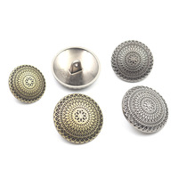 Botones de Estilo Vintage con Diseño Floral, Color Bronce Plateado Antiguo, Aleación de Zinc, Personalizables, Estilo Moderno, 7 Días