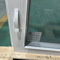 Ventana Abatible Grande de Vinilo Blanco, Ventanas de Manivela de UPVC Duraderas con Rejillas de Vidrio de PVC, Estilo Americano, Venta al por Mayor de Fábrica