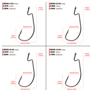 เบ็ดตกปลา <span class=keywords><strong>Super</strong></span> Strong 38105 Offset EWG <span class=keywords><strong>Worm</strong></span> Hooks แบบ Wide Gap Texas Rig สำหรับเหยื่อยางในน้ำเค็มหรือน้ำจืด เหมาะสำหรับตกปลาแบส - Product Image 4