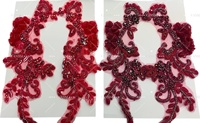 Nouvelle conception, applique 3D en strass de verre en forme de fleur, perles à coudre, applique pour corsage, patchs de luxe pour vêtements de mariage