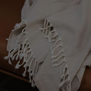 OEKO-TEX naturel 100% lin queue <span class=keywords><strong>de</strong></span> cheval franges manta <span class=keywords><strong>de</strong></span> lino - Product Image 6