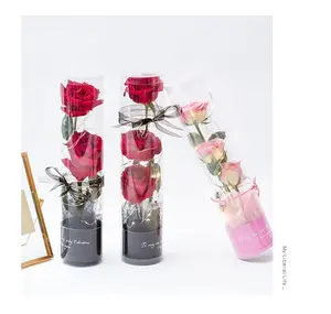 günstiger versand greatbuy künstlicher karton rosa weiß schwarz verfügbar muttertag mutter transparente blumen-geschenkbox für blumensträuße