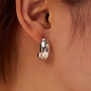 Pendientes de aro de acero inoxidable para mujer Punky, gota de agua pulida alta CC, forma geométrica, estilo Luna, joyería de moda - Product Image 6