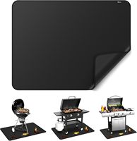 Tapis de protection pour barbecue, 36x48 pouces, grand format, pour barbecue extérieur, tapis ignifuge double face, tapis imperméable et résistant à l'huile pour cheminée