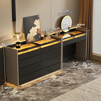 Table de toilette moderne italienne en verre, meuble de rangement de bijoux de luxe pour chambre d'hôtel avec serrure à empreinte digitale