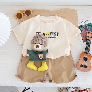 Bộ quần áo hè bé trai bán chạy, thiết kế hoạt hình, áo ngắn tay, quần short, thời trang trẻ em - Product Image 6
