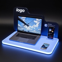 Supports d'exposition personnalisés pour ordinateur portable, tablette, avec éclairage LED, en acrylique, pour magasin de détail