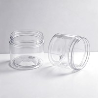Série de pots alimentaires personnalisés en PET de 150 ml et 250 ml, certifiés CE, RoHS, HACCP, de qualité alimentaire UE, vides, avec couvercle à vis en plastique