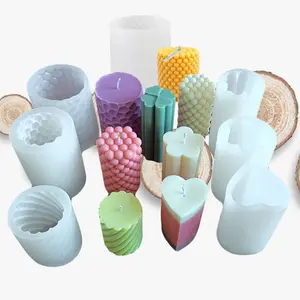 XINCHOUT-Molde cilíndrico de silicona para velas, espiral creativa, fabricación de velas cilíndricas, pilar de aromaterapia, artesanal - Product Image 1