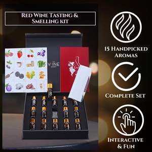 <span class=keywords><strong>Kit</strong></span> y Set de Aromas de Vino Tinto, 15 Aromas, Material de Bambú, Regalo Educativo para Principiantes y Sommeliers, Incluye Guía en Libro - Product Image 4