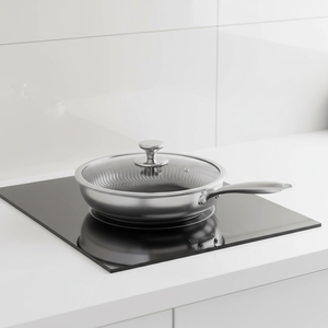 Sartenes de Acero Inoxidable de Grado Alimenticio para Uso Doméstico y Comercial, de 26-32 cm, Antiadherentes, con Tapa y Diseño de Panal, Aptas para Todas las Estufas - Product Image 1