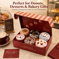 Boîte à desserts personnalisée à 6 compartiments, boîte à donuts, emballage en papier pour pâtisserie, boîtes cadeaux, doublures résistantes à la graisse, boîte à biscuits en papier