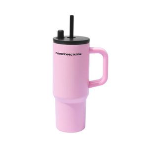 Gobelet isotherme de voyage 720 ml (24 oz) en acier inoxydable avec poignée, couvercle, paille et base antidérapante pour thé chaud - Product Image 4