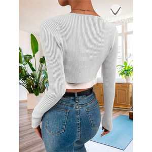 เสื้อถักผ้าเจอร์ซีย์ผู้หญิงสไตล์นิวยอร์ก เสื้อถักแฟชั่นสำหรับผู้หญิง - Product Image 1