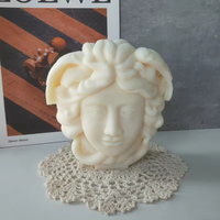 J1178 Produit populaire Serpent Cheveux Figure Bougies de cire Moule en silicone Sculpture grecque Visage Méduse Buste Moule à bougie