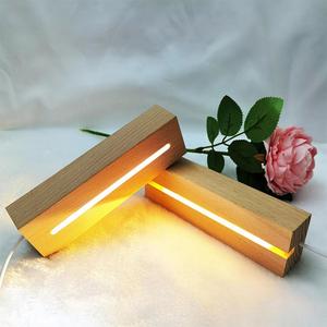Australia Hot Selling USB LED Wooden Resin Lamp Base Creative 3D Crystal Ball Night Light Lamp Holder - Product Image 6